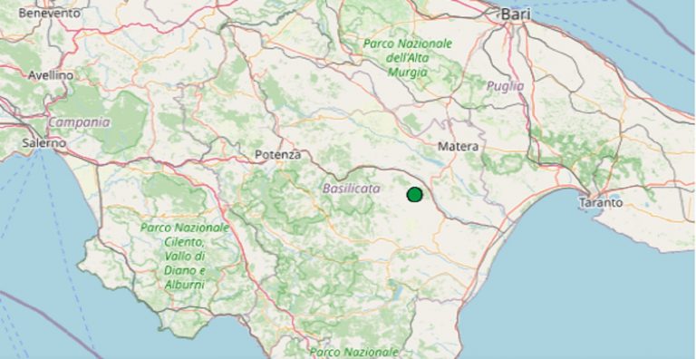 Terremoto oggi Basilicata 13 dicembre 2024: scossa registrata in provincia di Matera – Dati dell’INGV