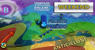 Meteo - Fronte freddo polare all'assalto dell'Italia nel Weekend, con piogge e rovesci e clima invernale