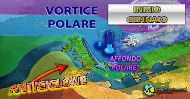 Meteo – Affondo polare in arrivo in apertura del mese di gennaio con nuovo squillo dell’Inverno: la tendenza