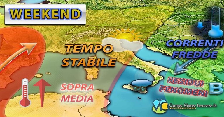 Meteo – Alle porte di un Weekend di stabilità e bel tempo, grazie all’Anticiclone azzorriano: i dettagli