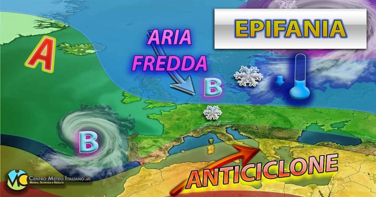 Meteo – Epifania con correnti umide al Centro-Nord con nuvolosità ed anche delle piogge, clima mite in Italia