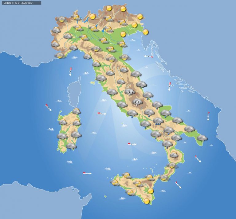 Meteo domani 11 gennaio: irruzione perturbata in arrivo con maltempo e neve in Italia