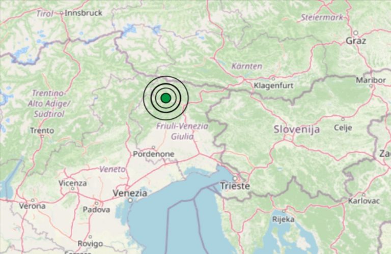 Terremoto oggi in Friuli Venezia Giulia, 10 gennaio, scossa M 3.6 in provincia di Udine: Dati INGV