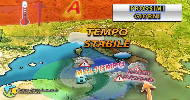 Meteo Italia – vortice depressionario dispenserà maltempo entro il weekend con rischio nubifragi al Sud