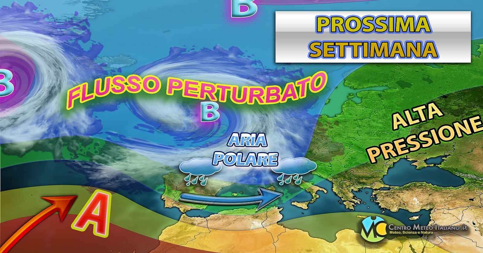 Maltempo nei prossimi giorni con temperature in calo