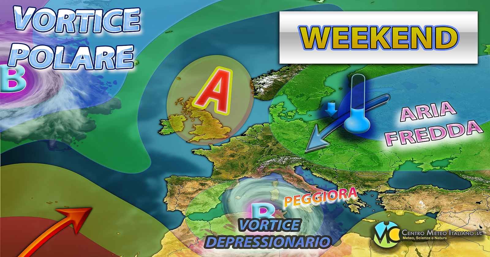 Meteo - Italia ostaggio dell'ennesima perturbazione atlantica nel Weekend, con neve e rischio nubifragi