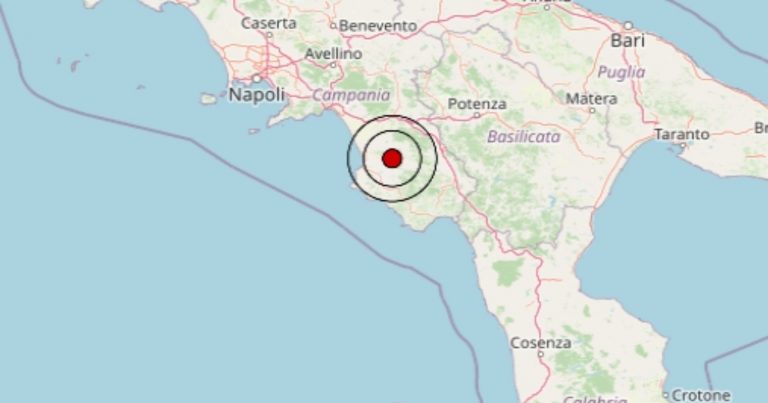 Terremoto oggi in Campania, 4 febbraio 2025, scossa registrata in provincia di Salerno – Dati Ingv