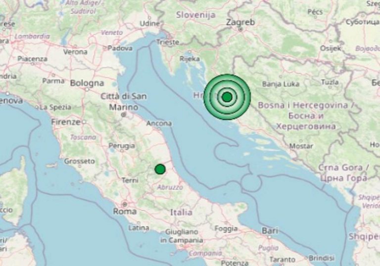 Forte terremoto al largo della Croazia avvertito anche nelle Marche oggi, martedì 11 febbraio 2025: i dati ufficiali Ingv