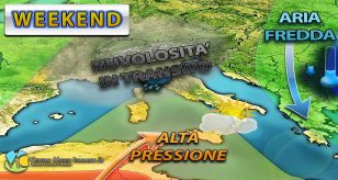 Meteo - Weekend insidiato da infiltrazioni umide con qualche piovasco, ma con tempo perlopiù stabile: i dettagli