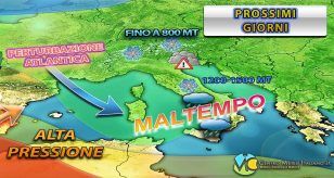 Meteo - Maltempo ad oltranza in Italia a causa di un flusso atlantico sbilanciato verso il Paese: i dettagli