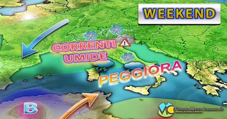 Meteo – Maltempo in arrivo nel weekend con piogge e temporali in Italia ed anche neve fino a quote medio-basse Meteo – Maltempo in arrivo nel weekend con piogge e temporali in Italia ed anche neve fino a quote medio-basse