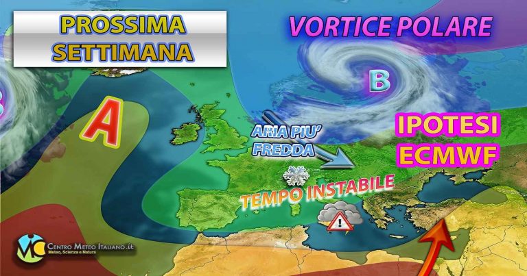 Meteo – Prossima settimana possibile colpo di coda dell’inverno con maltempo e calo termico, ma incertezza elevata