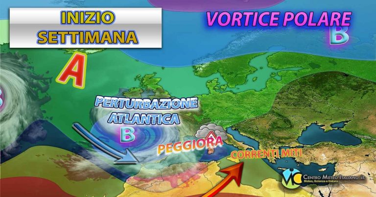 Meteo – Prima parte della prossima settimana tempestosa con temporali e raffiche di vento impetuose, i dettagli