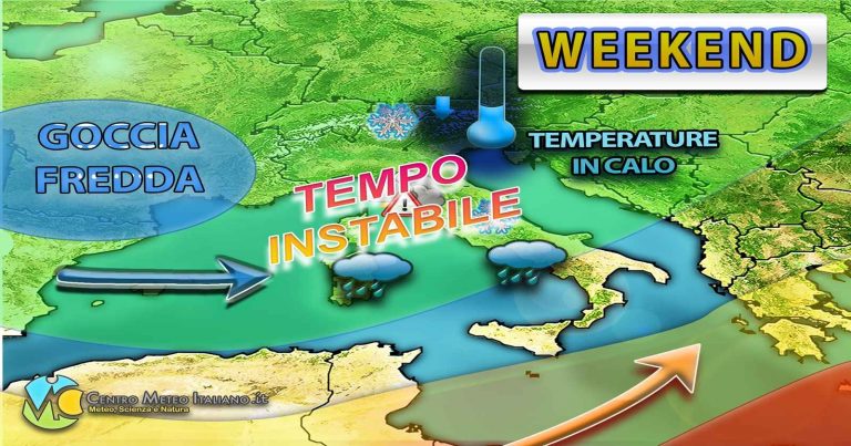 Meteo Italia – maltempo fino al weekend con temperature in calo, possibile graduale miglioramento a seguire