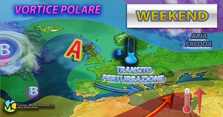 Meteo – Weekend ancora instabile in Italia con temperature in diminuzione e ritorno della neve in Appennino