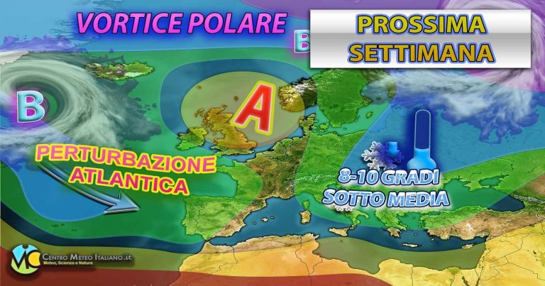 Meteo – Nuovo colpo alla Primavera ad inizio settimana prossima: rispunta il maltempo, ma non per tutta Italia: i dettagli