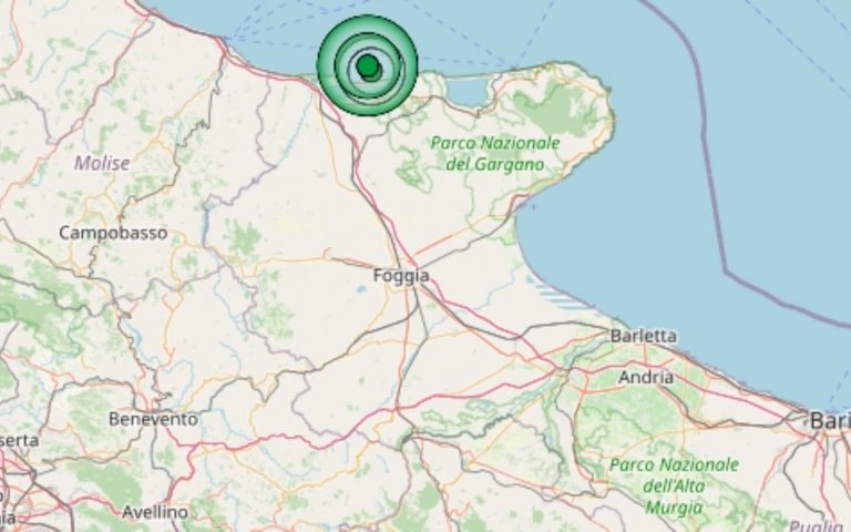 Terremoto in Puglia oggi, forte scossa M 4.7 avvertita in provincia di Foggia – Dati Ingv