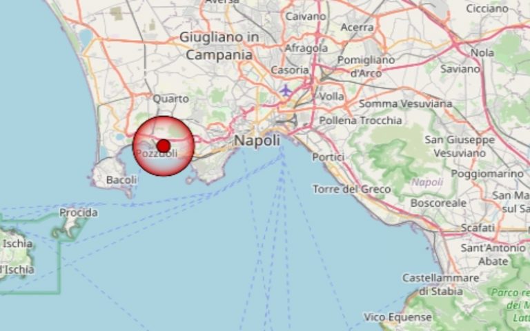 Terremoto, nuova scossa avvertita oggi ai Campi Flegrei, sabato 15 marzo 2025: M 3.9, epicentro a Pozzuoli – Dati Ingv