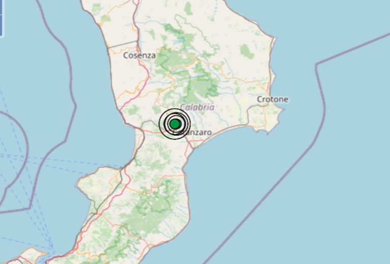 Terremoto oggi in Calabria, scossa intensa di magnitudo 3.4 in provincia di Catanzaro: dati Ingv