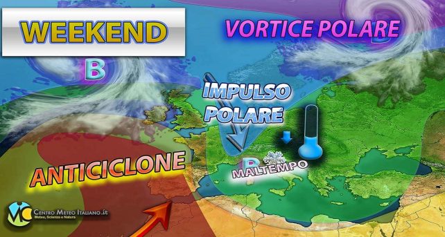 Meteo - Nuovo impulso di maltempo nel Weekend, con rinnovati rovesci e temporali e possibili grandinate