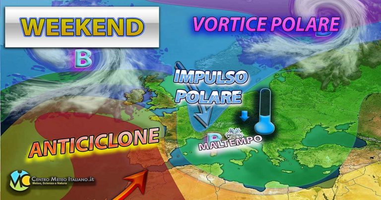 Meteo – Nuovo impulso di maltempo nel Weekend, con rinnovati rovesci e temporali e possibili grandinate