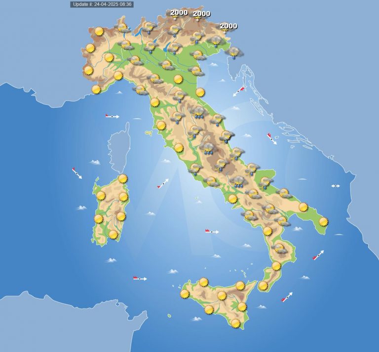 Meteo domani 25 aprile: Festa della Liberazione con sviluppo di acquazzoni e temporali in Italia, ecco dove