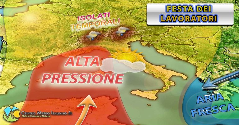 Meteo – Primavera superstar per il 1° Maggio, con bel tempo e temperature in aumento, ma occhio a qualche temporale Meteo – Primavera superstar per il 1° Maggio, con bel tempo e temperature in aumento, ma occhio a qualche temporale