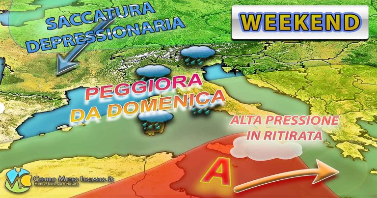 Meteo – Weekend parte stabile e asciutto con picco di caldo, poi peggiora con rovesci e temporali: i dettagli Meteo – Weekend parte stabile e asciutto con picco di caldo, poi peggiora con rovesci e temporali: i dettagli