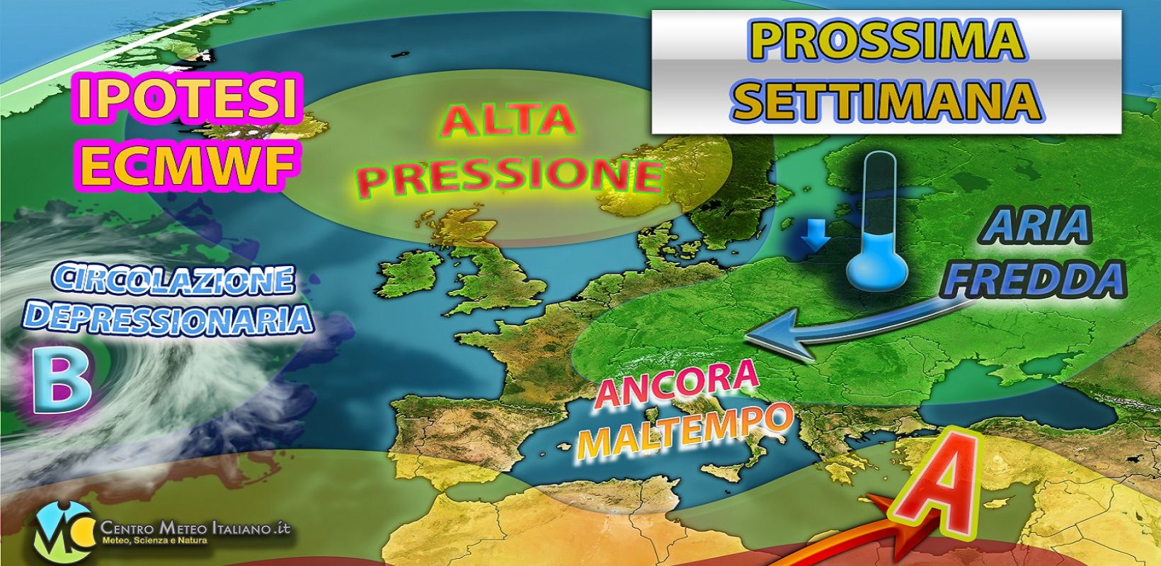 Meteo - Italia lambita da una saccatura depressionaria la prossima settimana, occhio a insidia maltempo