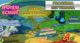Meteo - Italia lambita da una saccatura depressionaria la prossima settimana, occhio a insidia maltempo