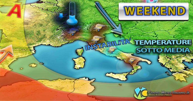 Meteo – Weekend con graduale miglioramento in Italia ma ancora piogge e temporali e temperature in diminuzione Meteo – Weekend con graduale miglioramento in Italia ma ancora piogge e temporali e temperature in diminuzione