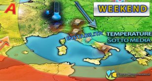 Meteo - Piogge e temporali tormentano l'Italia anche nel Weekend, con calo termico: i dettagli