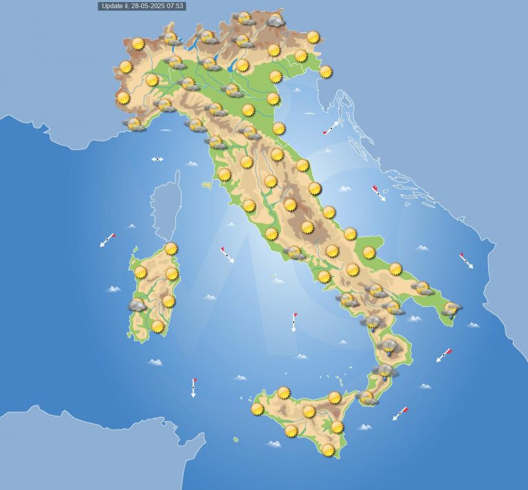 Meteo domani 29 maggio: stabilità con sole e nubi sparse in Italia, ma anche maltempo su queste regioni Meteo domani 29 maggio: stabilità con sole e nubi sparse in Italia, ma anche maltempo su queste regioni
