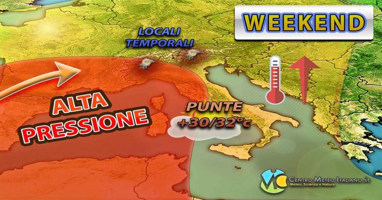 Meteo – Weekend estivo con tanto sole e temperature fino a +30°C