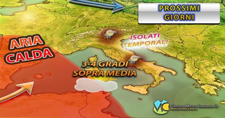 Meteo – Stabilità diffusa in Italia con tanto sole da Nord a Sud e qualche temporale su Alpi e Appennini Meteo – Stabilità diffusa in Italia con tanto sole da Nord a Sud e qualche temporale su Alpi e Appennini
