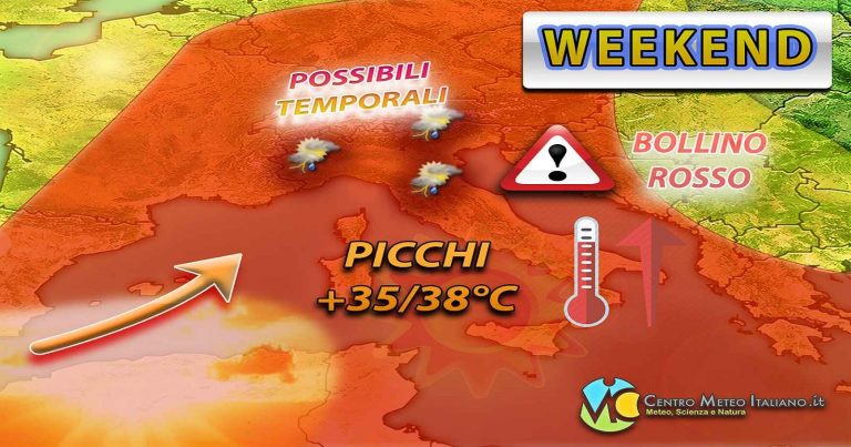 Meteo – Apice del caldo nel weekend, ma con primi temporali Meteo – Apice del caldo nel weekend, ma con primi temporali