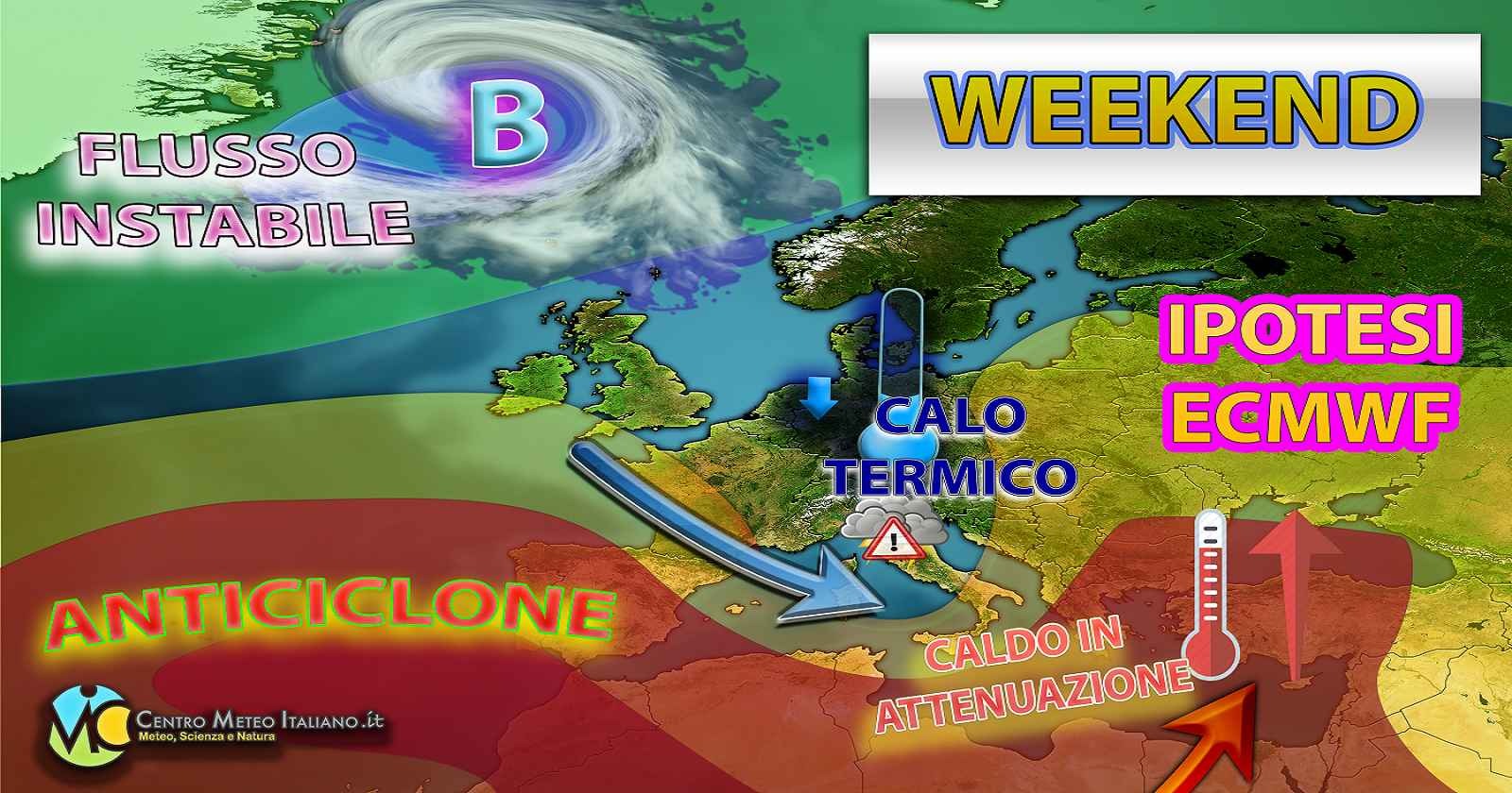 Calo termico in arrivo nel weekend