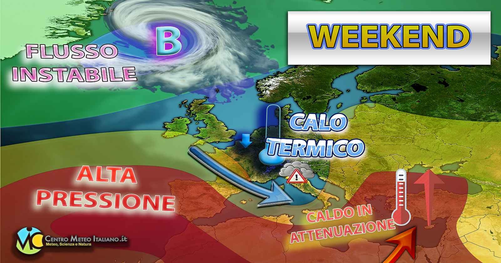 Aria più fresca in ingresso nel weekend