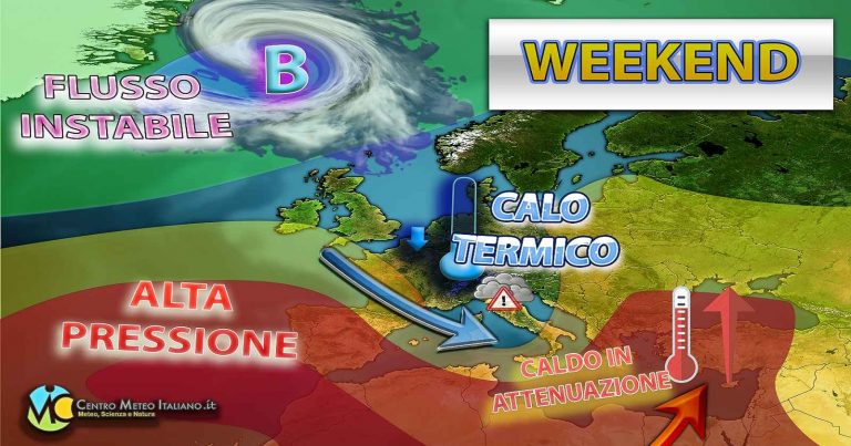 Meteo – Weekend con possibile cambio di circolazione, piogge anche al Centro-Sud e generale calo termico Meteo – Weekend con possibile cambio di circolazione, piogge anche al Centro-Sud e generale calo termico