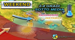 Meteo - Ulteriore peggioramento in arrivo nel Weekend, con temporali in estensione e clima ancora relativamente fresco