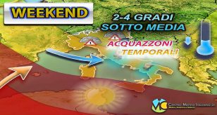 Meteo - Ulteriore peggioramento in arrivo nel Weekend, con altri rovesci e temporali anche intensi: i dettagli