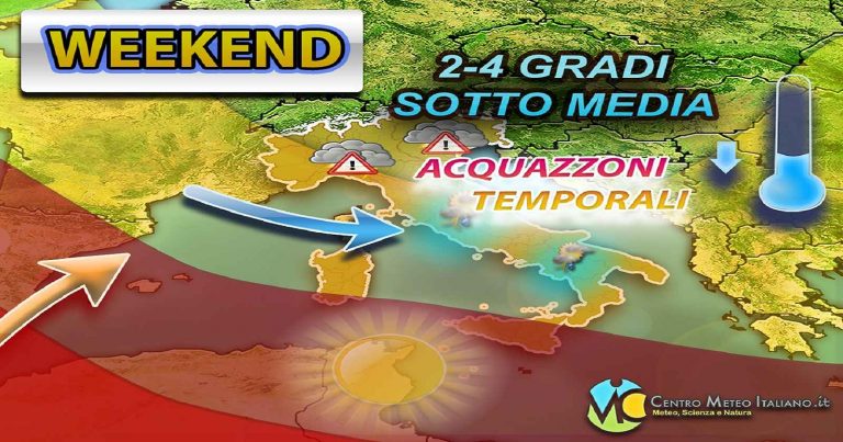 Meteo – Ulteriore peggioramento in arrivo nel Weekend, con altri rovesci e temporali anche intensi: i dettagli Meteo – Ulteriore peggioramento in arrivo nel Weekend, con altri rovesci e temporali anche intensi: i dettagli