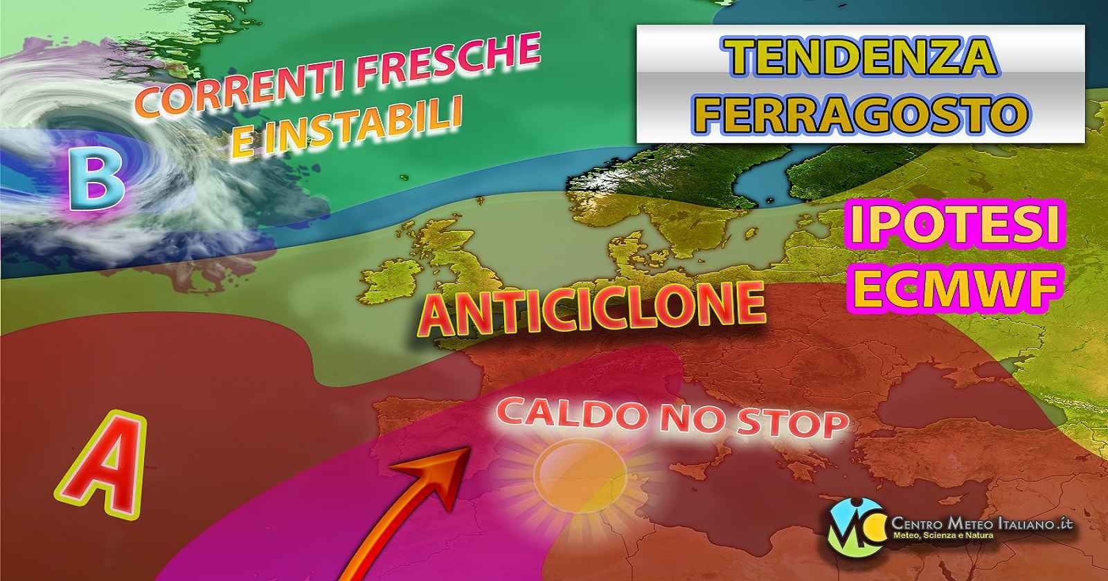 Tendenza meteo per Ferragosto