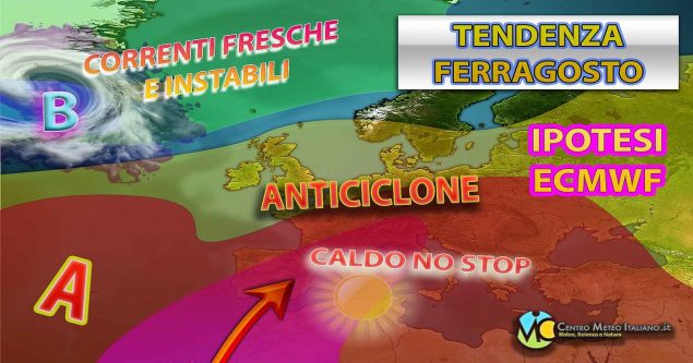 Tendenza meteo per Ferragosto