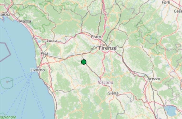 Terremoto oggi in Toscana, 7 agosto: scossa di magnitudo 2.2 in provincia di Firenze – Dati INGV