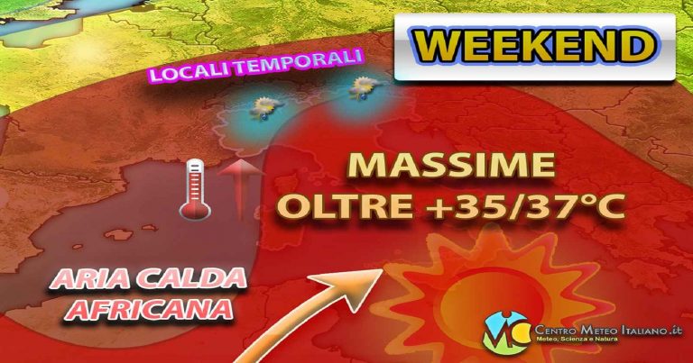 Meteo Weekend – Sole e caldo intenso in Italia con punte oltre i +35°C, ma anche qualche temporale pomeridiano Meteo Weekend – Sole e caldo intenso in Italia con punte oltre i +35°C, ma anche qualche temporale pomeridiano