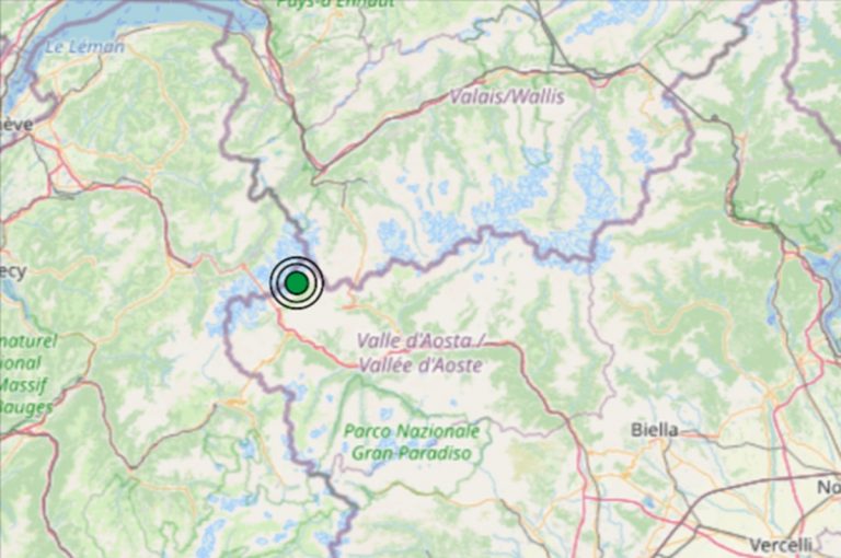 Terremoto oggi in Valle d’Aosta, 20 agosto, scossa di m 2.4 in provincia di Aosta – Dati INGV Terremoto oggi in Valle d’Aosta, 20 agosto, scossa di m 2.4 in provincia di Aosta – Dati INGV