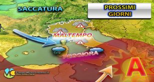 Meteo - Peggioramento in arrivo in Italia con piogge, temporali e possibili nubifragi, con crollo termico: i dettagli