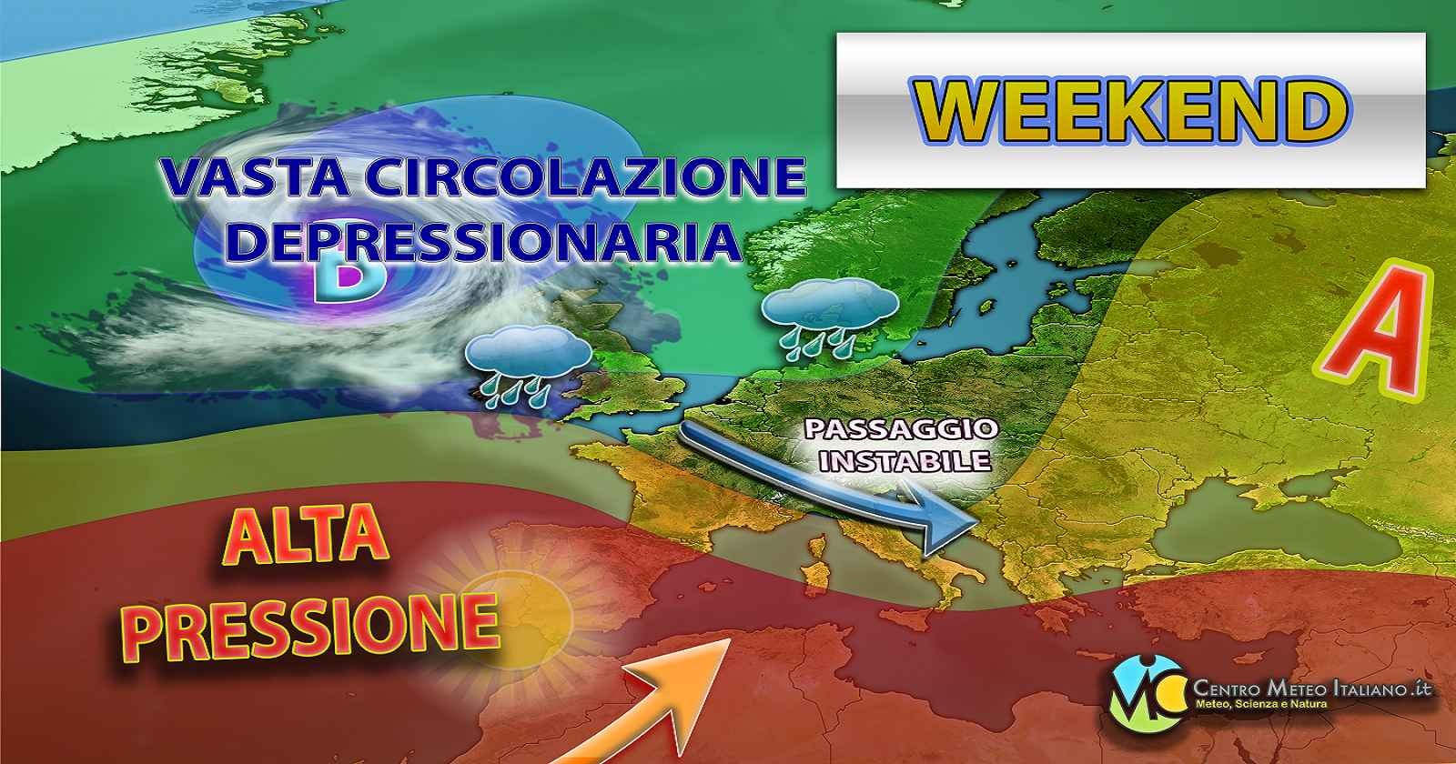 Meteo - Nuova irruzione di maltempo nel Weekend, con rinnovati rovesci, temporali e calo termico: i dettagli