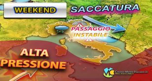 Meteo - Cavo perturbato in transito nel Weekend: torna il forte maltempo, ma non ovunque: i dettagli